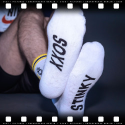 SneakFreaxx Chaussettes STINKY SOXX Blanc-Jaune